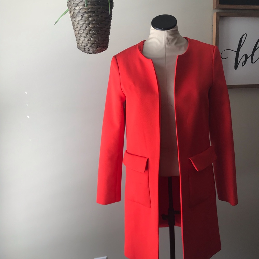 H&M Collarless knee length coat